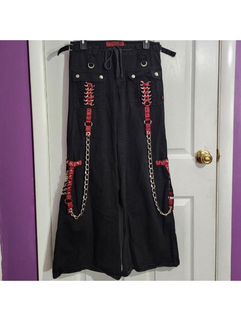 Vintage Black &amp; Red Tripp Bondage Pants• Super...